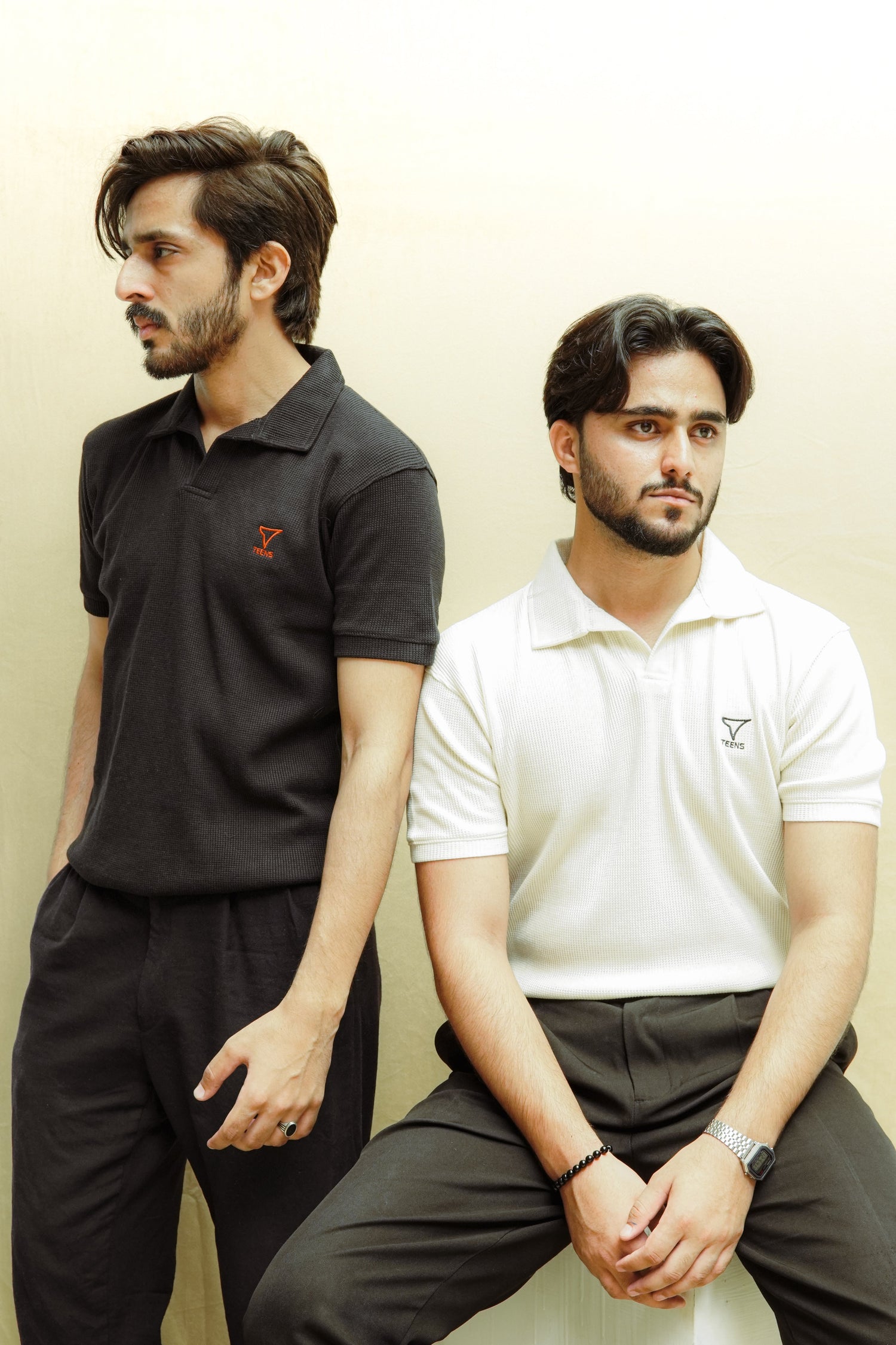 Waffle knit polos